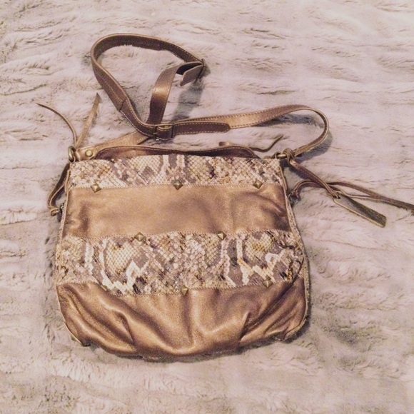Botkier Gold Snakeskin Crossbody Purse - Picture 1 of 6